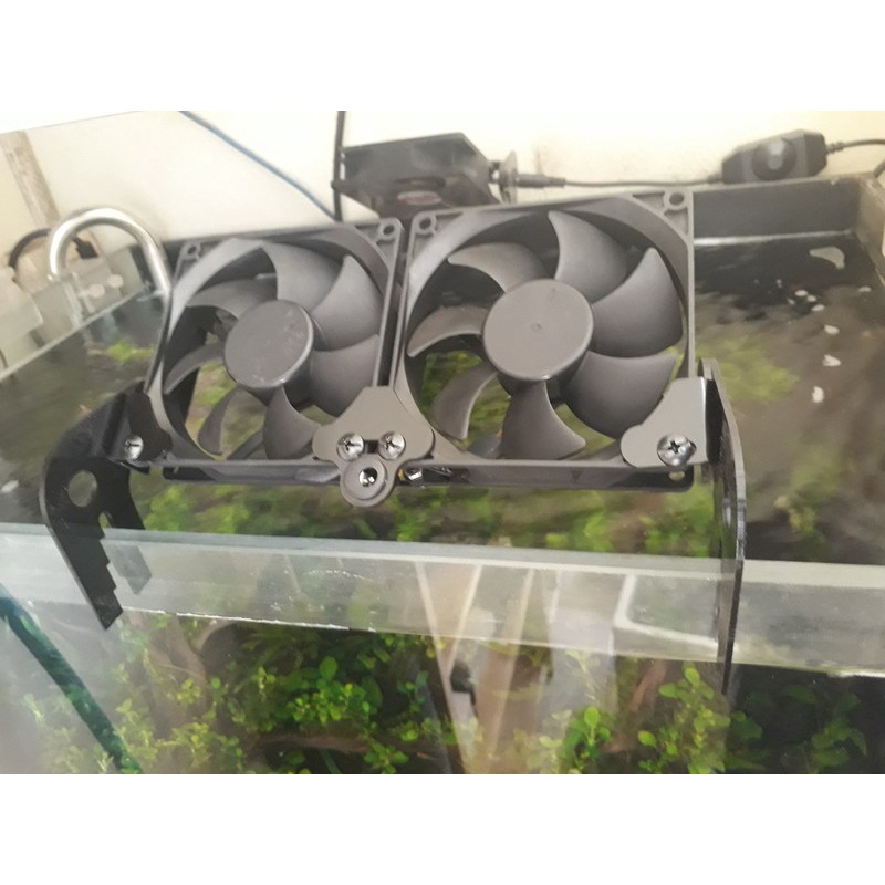 Quạt chế đơn, đôi, ba tản nhiệt cho hồ thủy sinh, CHÂN MICA NÂNG CẤP 3 LY CỨNG CÁP