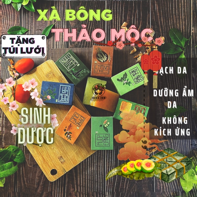 Xà bông Sinh Dược, xà phòng nghệ, mật ong, mướp đắng từ thảo mộc thiên nhiên 100 gam