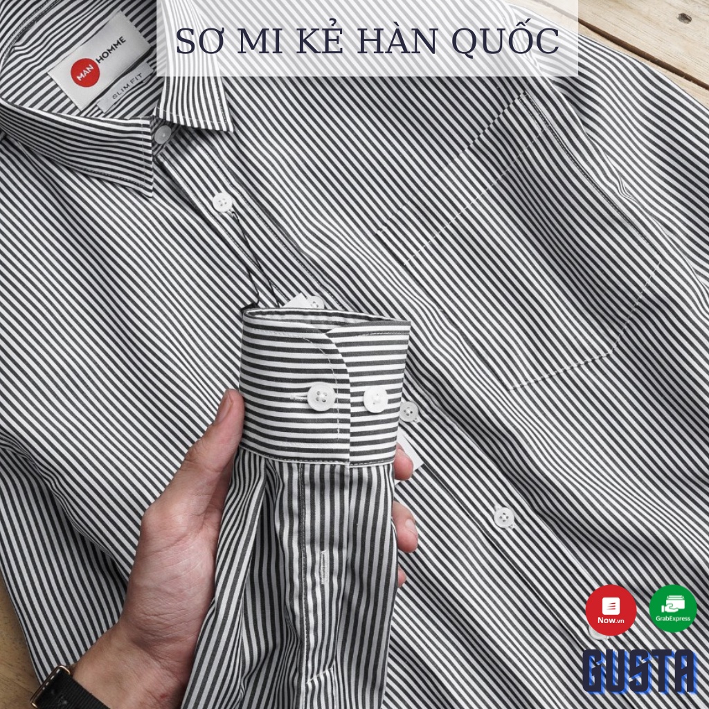 Áo Sơ Mi Nam Đẹp Kẻ Sọc Tay Dài ,Áo Sơ Mi Nam Hàn Quốc Cao Cấp Trẻ Trung Siêu Mát Không Nhăn- SM1 - GUSTA