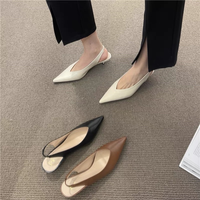 Giày cao 3p mũi nhọn mules