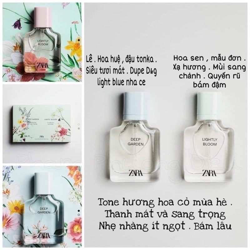 SET NƯỚC HOA NỮ ZARA - DEEP GARDEN & LIGHTLY BLOOM 30ml