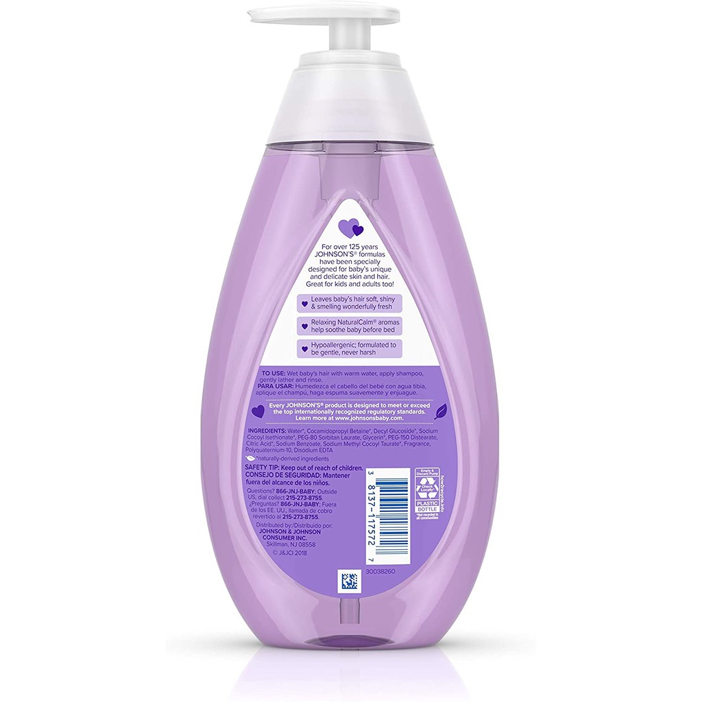 Dầu gội hương hoa oải hương cho trẻ Johnson's Baby Johnson's Calming Baby Shampoo 400ml/600ml (Mỹ)