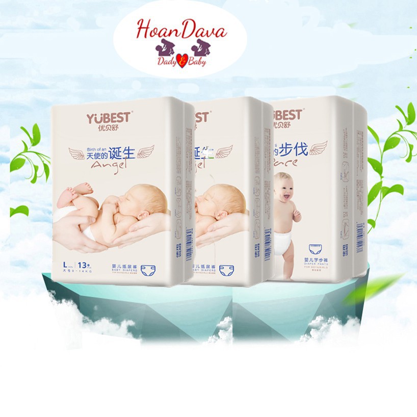 Bỉm quần/dán Yubest Natural / Angel Nội Địa Trung Quốc S132/M108/L96/XL84/XXL72