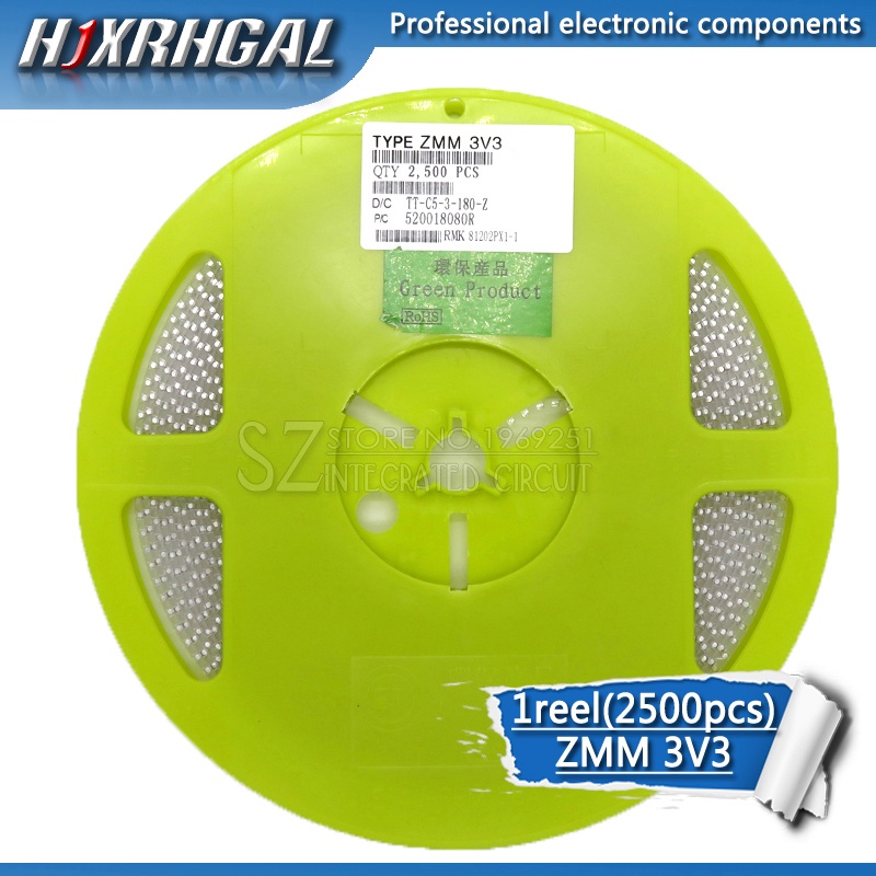 1reel 2500 CÁI ZMM 3V3 LL34 SMD Zener diode gói 1 / 2W 0.5w Chip Zener diode mới và nguyên bản HJXRH
