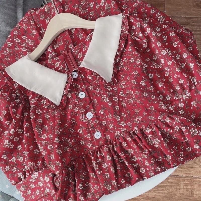 Váy Hoa Nhí Cổ Bèo Vintage [ BÁN SỈ ] 🌺 Đầm Hoa Nhí Dáng Dài One Boutique