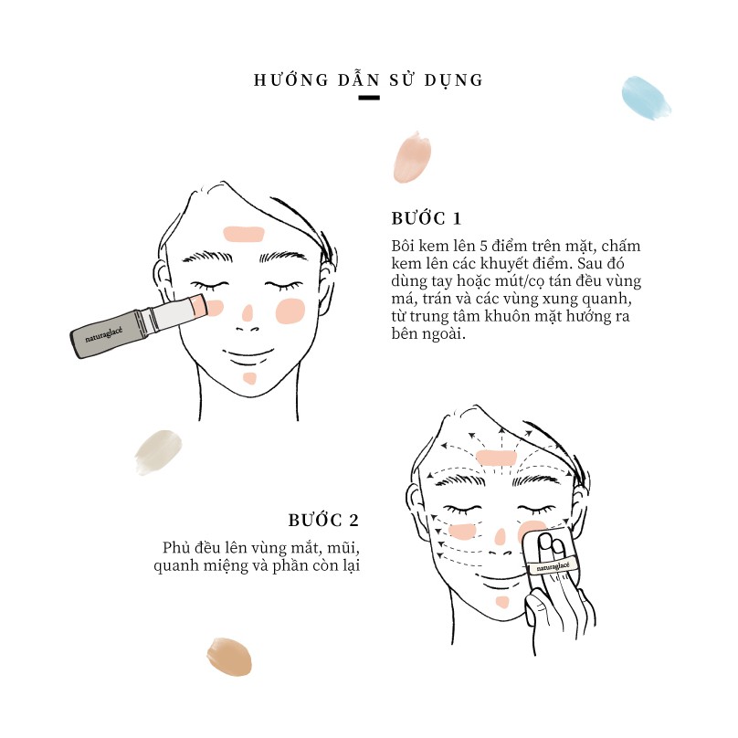 Kem nền hữu cơ dạng thỏi naturaglacé Cream Bar Foundation, chống nắng SPF50+ PA+++, 12g (02 - Màu da tự nhiên)