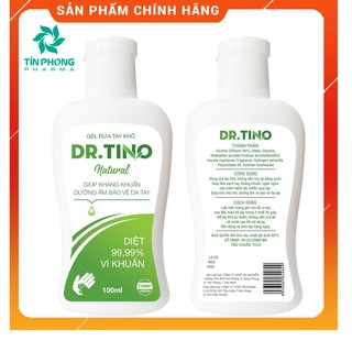 Gel Rửa Tay Khô Dr.Tino Sạch Siêu Nhanh Hạn Chế Vi Khuẩn Dưỡng Ẩm Và Bảo Vệ Da Tay Chai 100ml TMP018