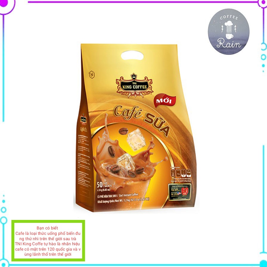 Cà Phê Sữa Hòa Tan 3IN1 KING COFFEE - Túi 50 gói x 24G