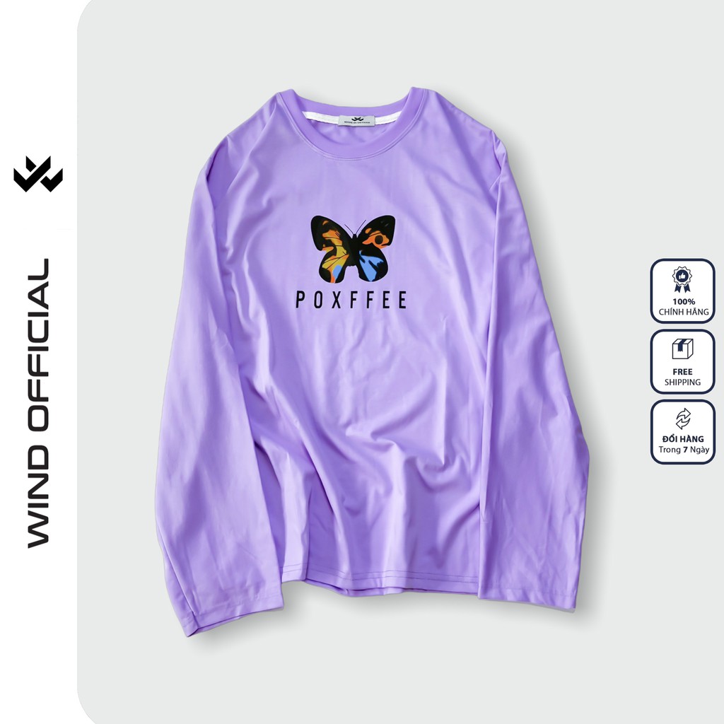 Áo thun tay dài WIND phông unisex form rộng POXFFF nam nữ cotton oversize ulzzang