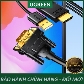 Cáp chuyển đổi hdmi sang vga dây tròn ugreen 30449 - hàng chính hãng