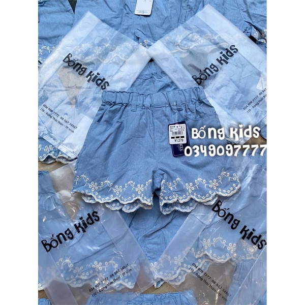 Quần Short Bé Gái Đục Lỗ Denim Giấy CHEROKEE