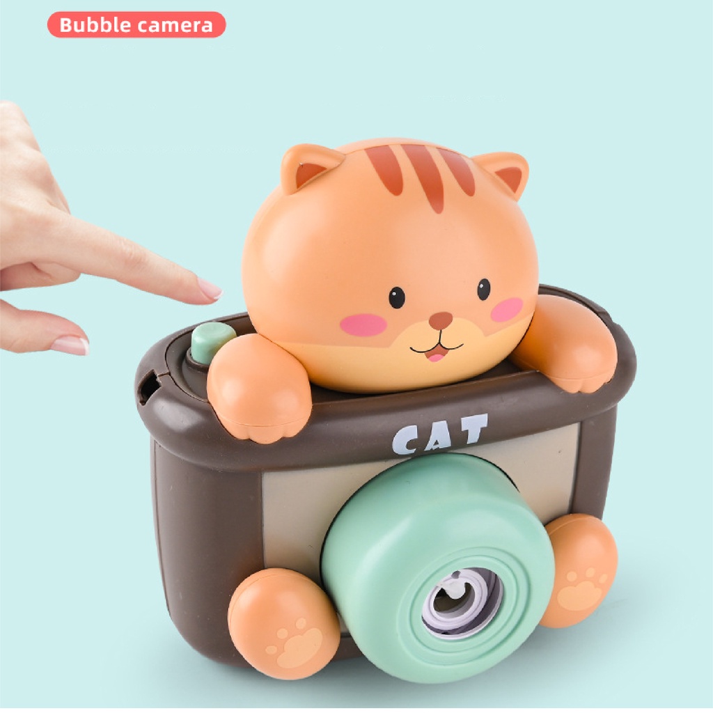 Đồ Chơi Máy Chụp Ảnh Thổi Bong Bóng Xà Phòng Có Nhạc Hình Chú Mèo Đáng Yêu Nhựa ABS An Toàn Gtoys