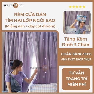 [CAM KẾT LOẠI 1] Rèm Dán Hai Lớp Ảnh Thật Warm House - Màu Tím