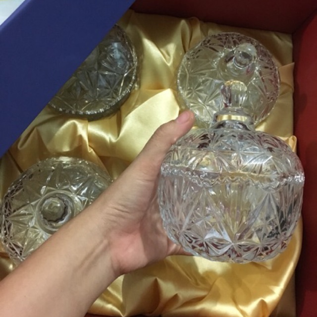 Combo 4 thố mứt thuỷ tinh cao cấp