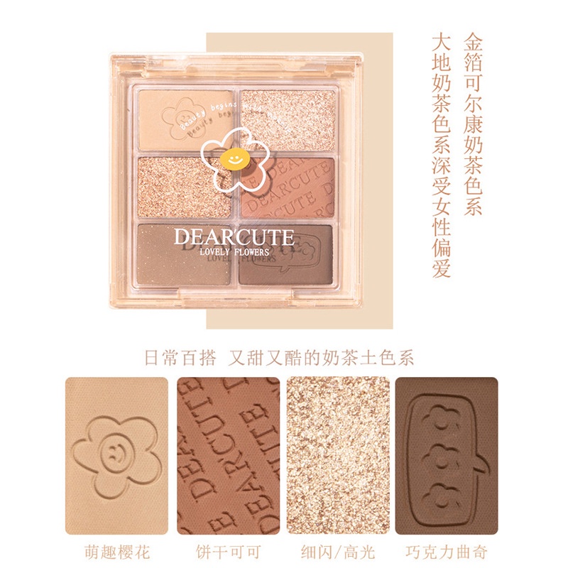 Bảng Phấn Mắt 6 Màu Sắc Tố Ngọc Trai Tiện Dụng Chất Lượng Cao