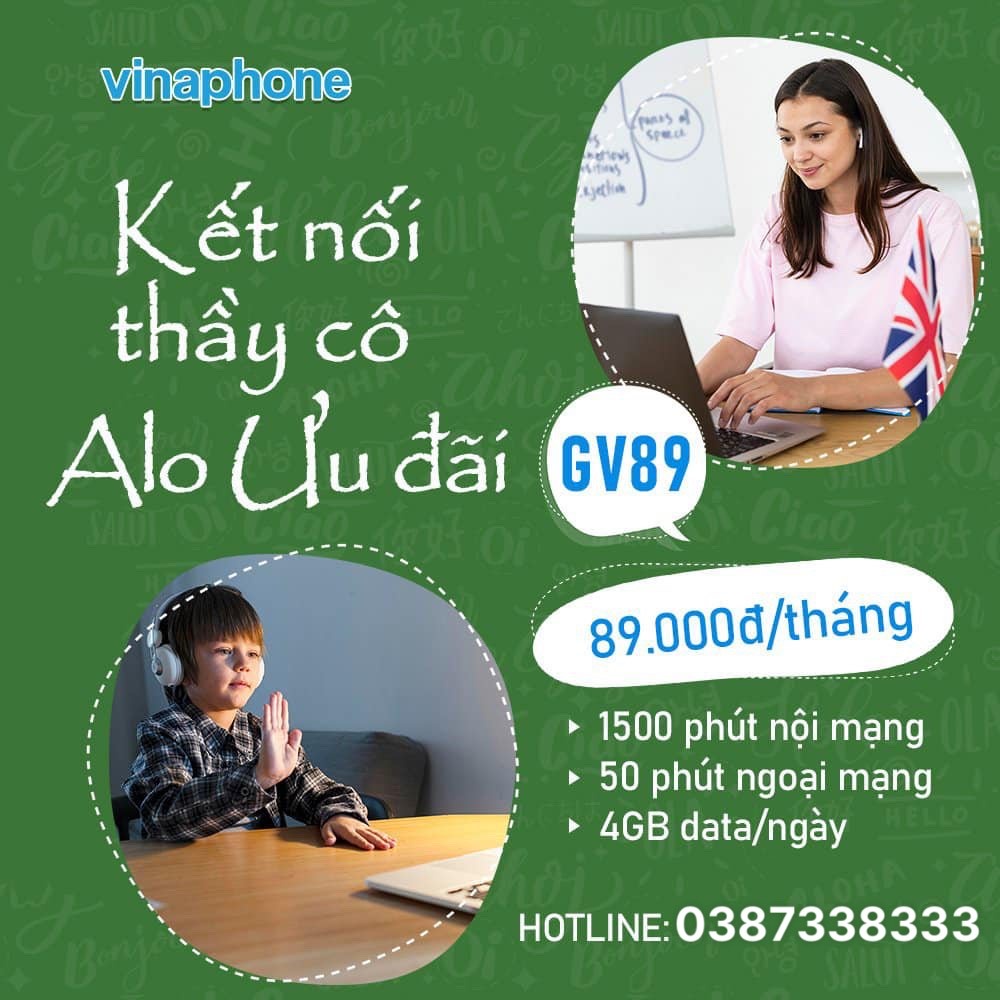Sim 4G vào mạng 1 năm Vinaphone GV89 - 4G/ngày, 50p ngoại mạng, MP truy cập Zalo, Tiktok