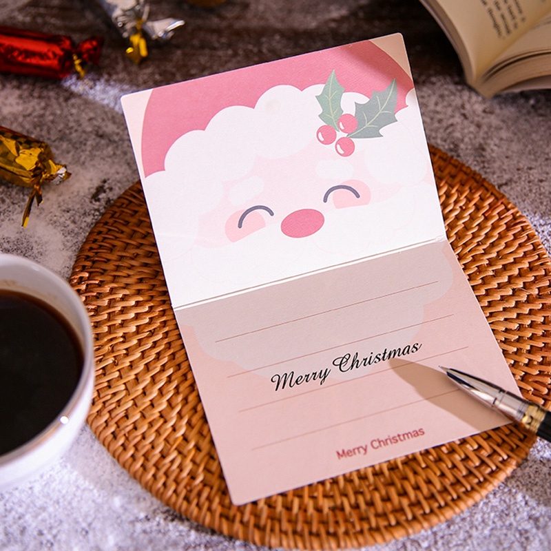 Set 6 thiệp giáng sinh hình ông già noel hoạt hình