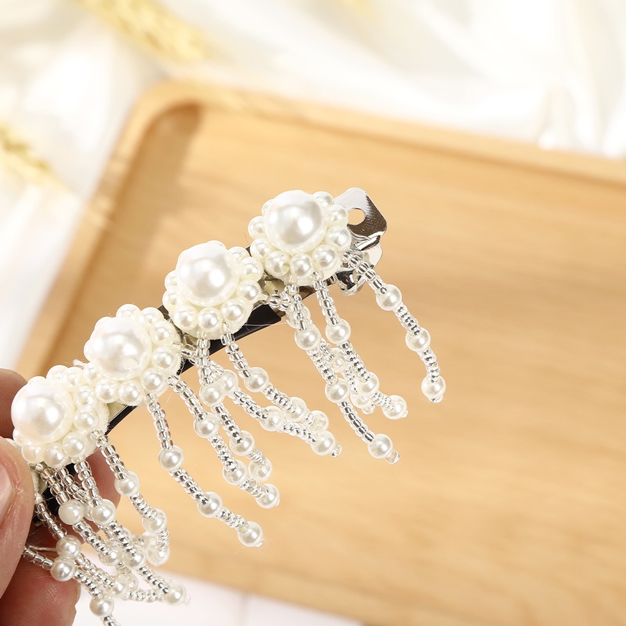 Kẹp Tóc Đính Ngọc Trai Giả Toàn Diện Phong Cách Hàn Quốc