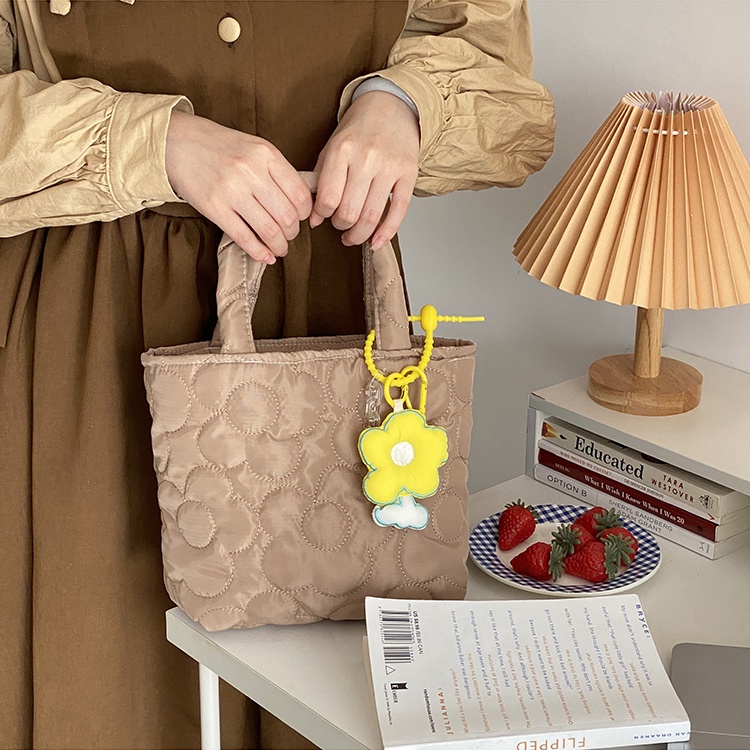 Túi Xách Đeo Vai/Đeo Chéo Chất Liệu Mềm In Họa Tiết Hoa Dễ Thương Thời Trang Cho Nữ