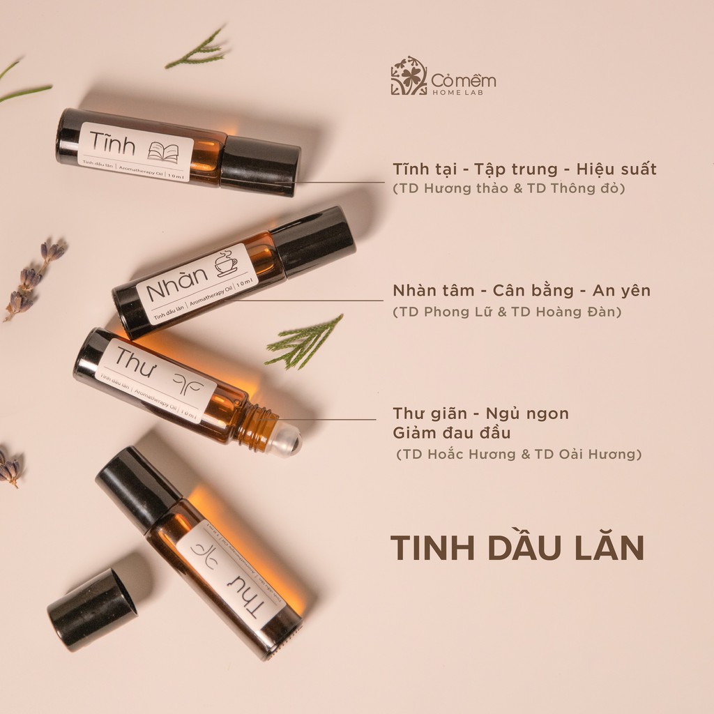 Tinh dầu lăn giải pháp cân bằng cuộc sống Tĩnh Nhàn Thư Cỏ Mềm 10ml