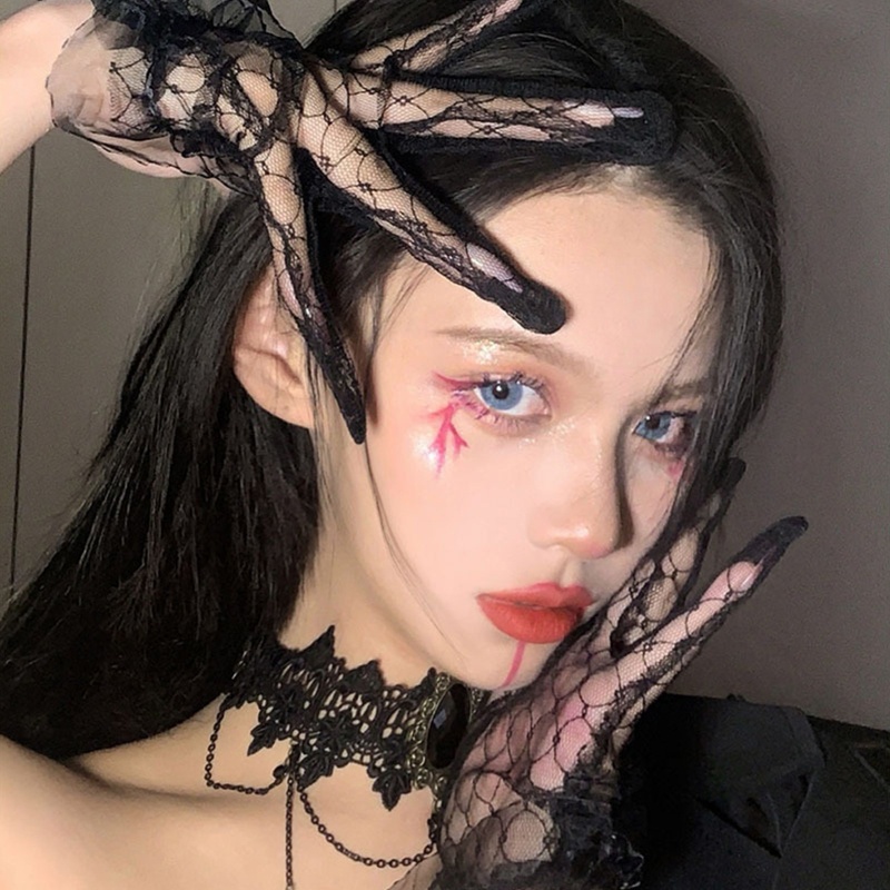 Vòng cổ choker ren màu đen phong cách Gothic Punk cổ điển quyến rũ 10MK