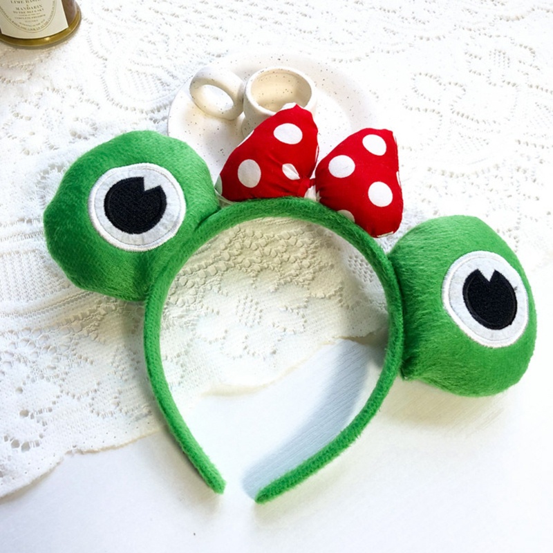 Flgo Băng Đô Rửa Mặt Bằng Vải Lông Nhung Họa Tiết Ếch Hoạt Hình Đáng Yêu Dành Cho Tiệc Tù