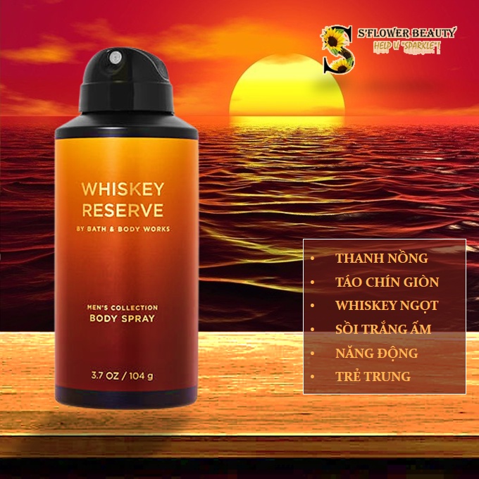 For Men  Xịt Thơm Khử Mùi Lưu Hương Toàn Thân Cho Nam Bath &amp; Body Works Body Spray - NOIR | TEAKWOOD | WHISKEY RESERVE