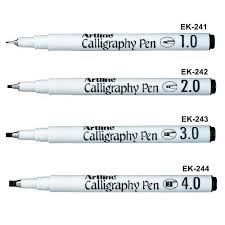 Bút vẽ bản đồ - Bút viết Thư Pháp Artline mực đen size 1.0mm, 2.0mm, 3.0mm, 4.0mm