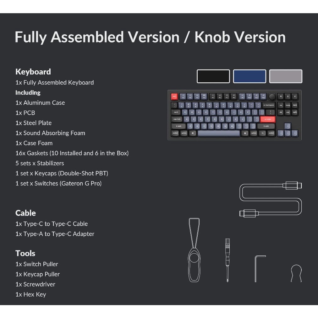 Bàn phím cơ Custom Keychron Q3 QMK TKL - Hàng Chính Hãng