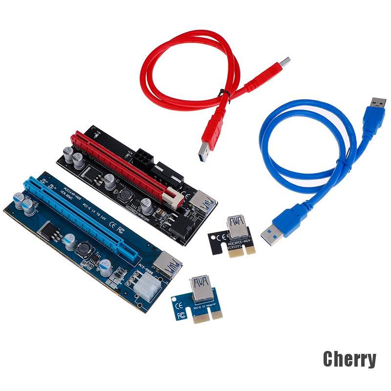 Card Mở Rộng Ver009S Pci-E Riser Card 009s Pci Express 1x Sang 16x 4pin 6pin Sata Molex Power