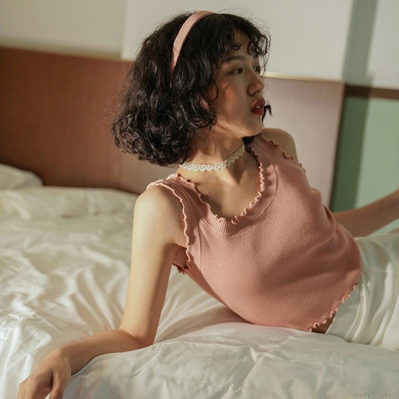Áo không tay dệt kim dáng ôm màu trơn gợi cảm cho nữ | BigBuy360 - bigbuy360.vn