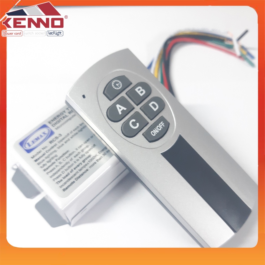 Công tắc điều khiển từ xa 3 kênh kèm khiển, giá, pin loại đẹp