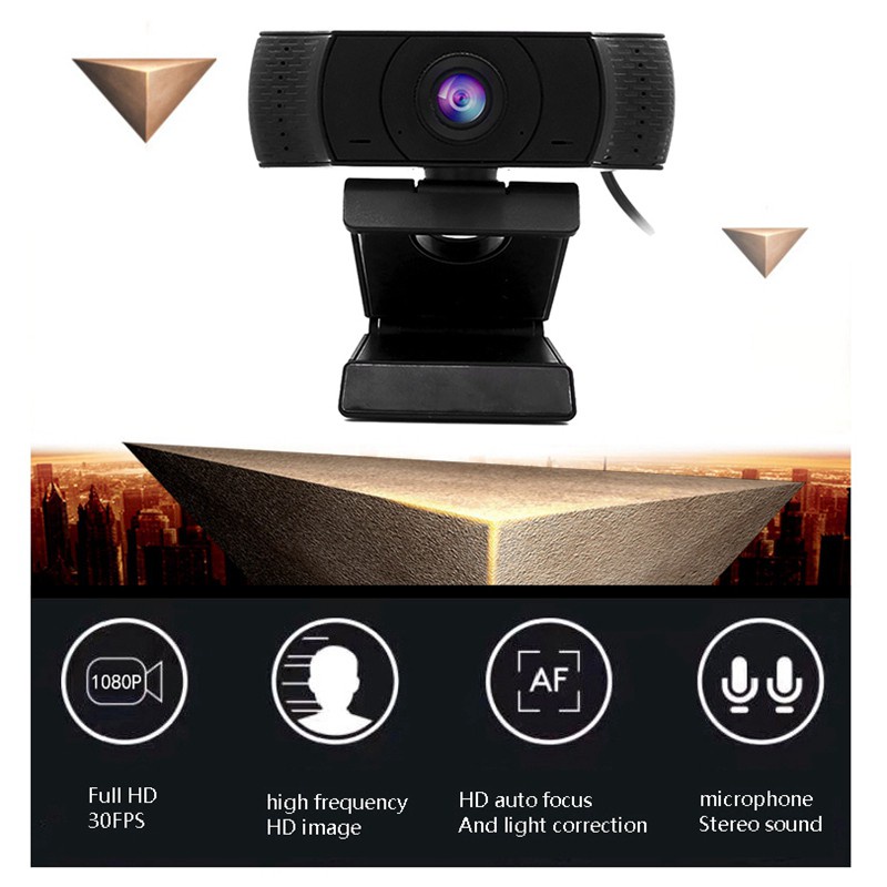 USB Webcam, 720P Online with Microphone Drive-Free Computer Camera