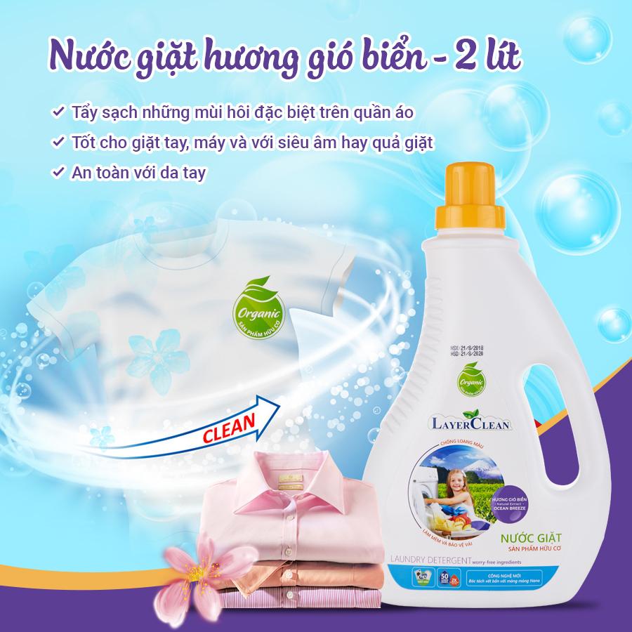 Nước giặt hữu cơ Layer Clean hương gió biển 2L