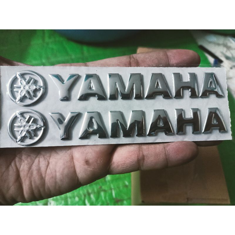 Bộ chữ nổi và lô gô yamaha crôm bóng new