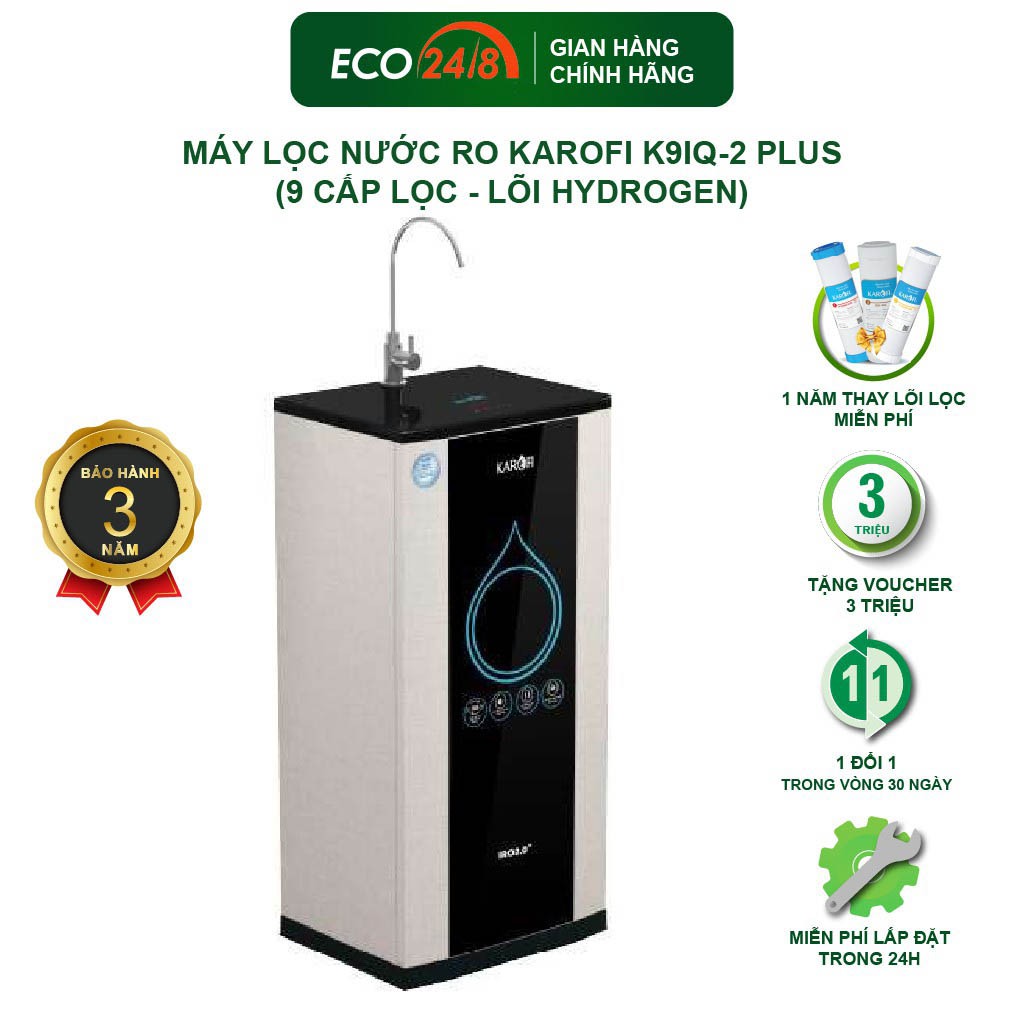 Máy Lọc Nước RO KAROFI K9IQ-2 PLUS (9 Cấp Lọc - Lõi Hydrogen)