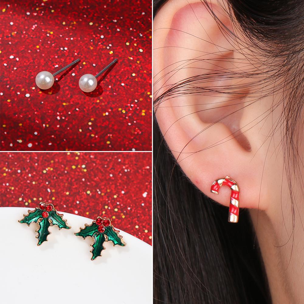 Set 8 Đôi Bông Tai Chủ Đề Giáng Sinh Cho Nữ