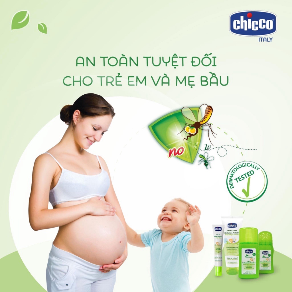 Kem Lăn Xịt Chống Muỗi Và Côn Trùng Đốt Cho Bé Chicco Hàng Chính Hãng, An Toàn Cho Trẻ Sơ Sinh Và Mẹ Bầu Zimbababy