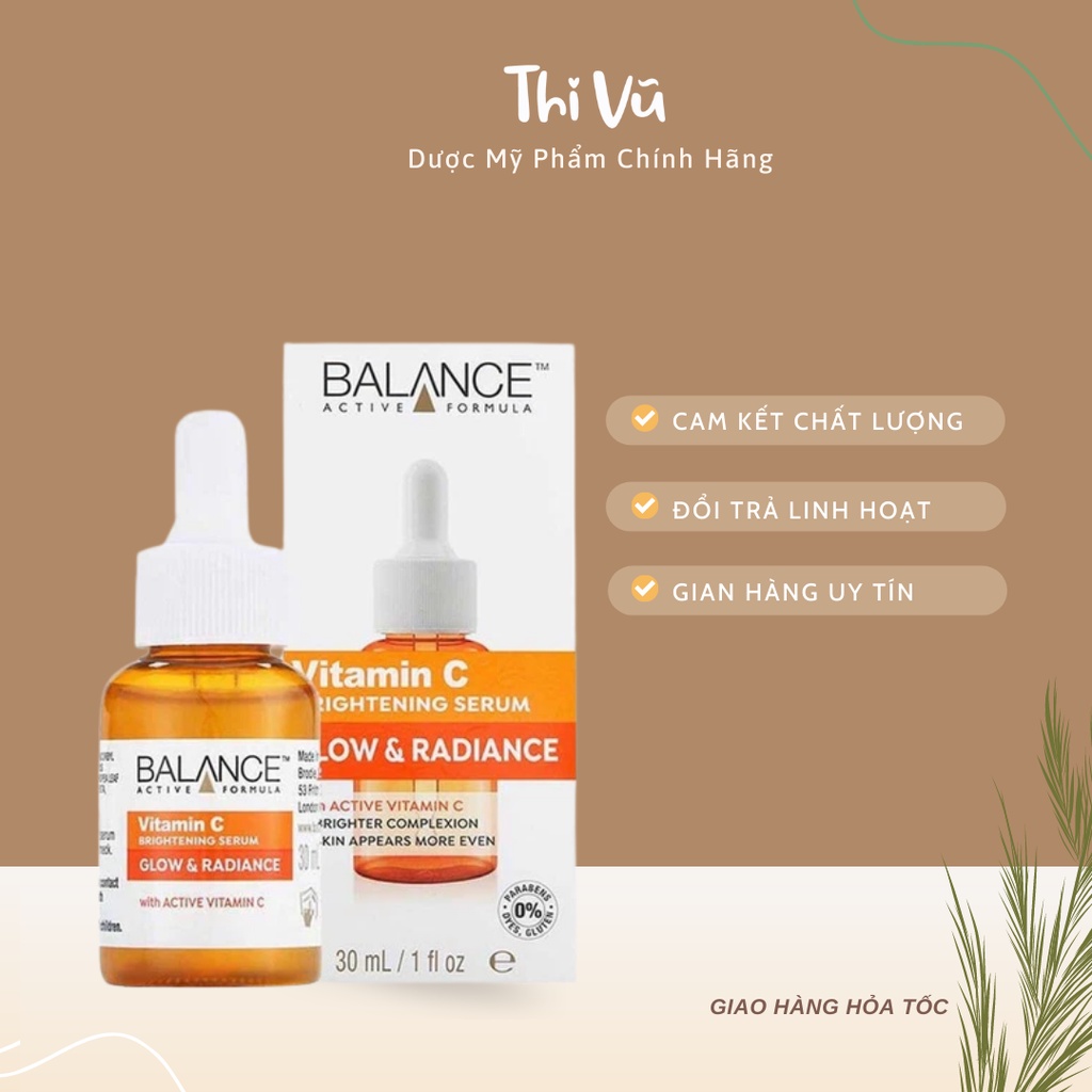 Tinh chất làm sáng da Balance Vitamin C Brightening Glow &amp; Radiance 30ml - Thi Vũ
