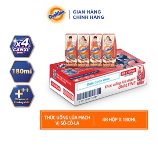 Thùng 48 hộp Thức Uống Lúa Mạch hương vị sô-cô-la Ovaltine POWER 180mlx48