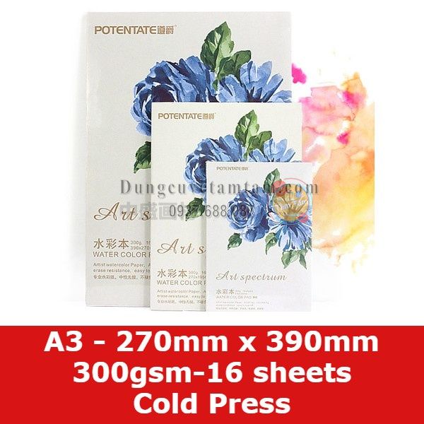 Sổ vẽ màu nước Potentate, Sổ Canson chuyên vẽ màu nước 300gsm - Dụng cụ vẽ Tâm Tâm