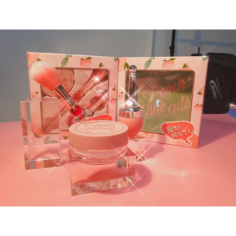 XIXI® Bộ Make Up Peach Heart 3IN1 Girls` Pink Loose Powder Mới Về [Linh Vỹ Authentic]