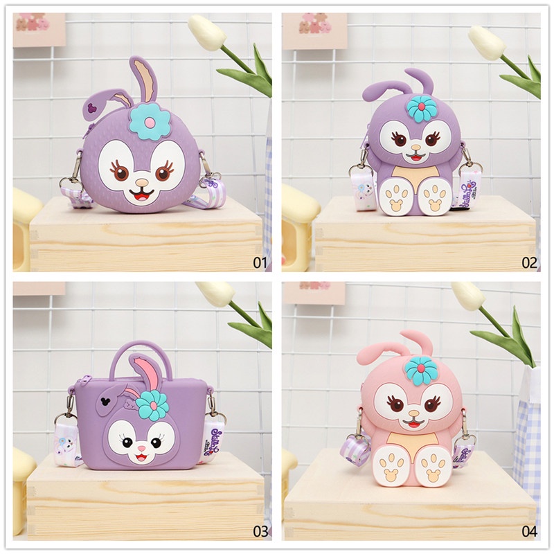 Túi đeo chéo vai bằng silicon họa tiết Stella Disney dễ thương cho bé gái