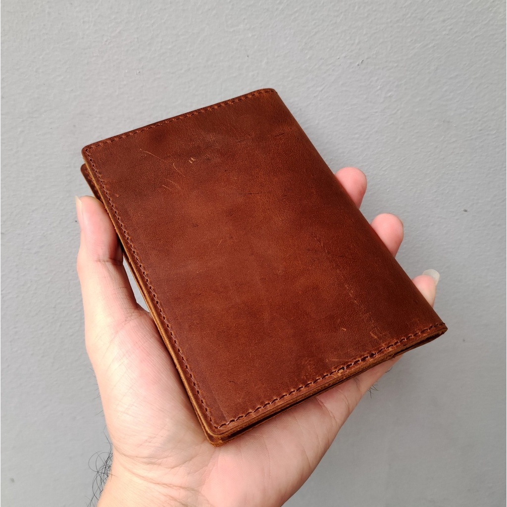 Bao da  đựng passport, ví đựng hộ chiếu da bò handmade màu Nâu V28 - Zachi