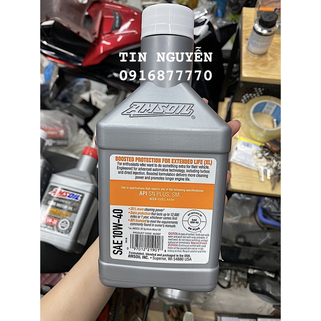 Nhớt xe ga và xe hơi Amsoil XL 10w40 Synthetic Motor Oil (XLO) - 946ml