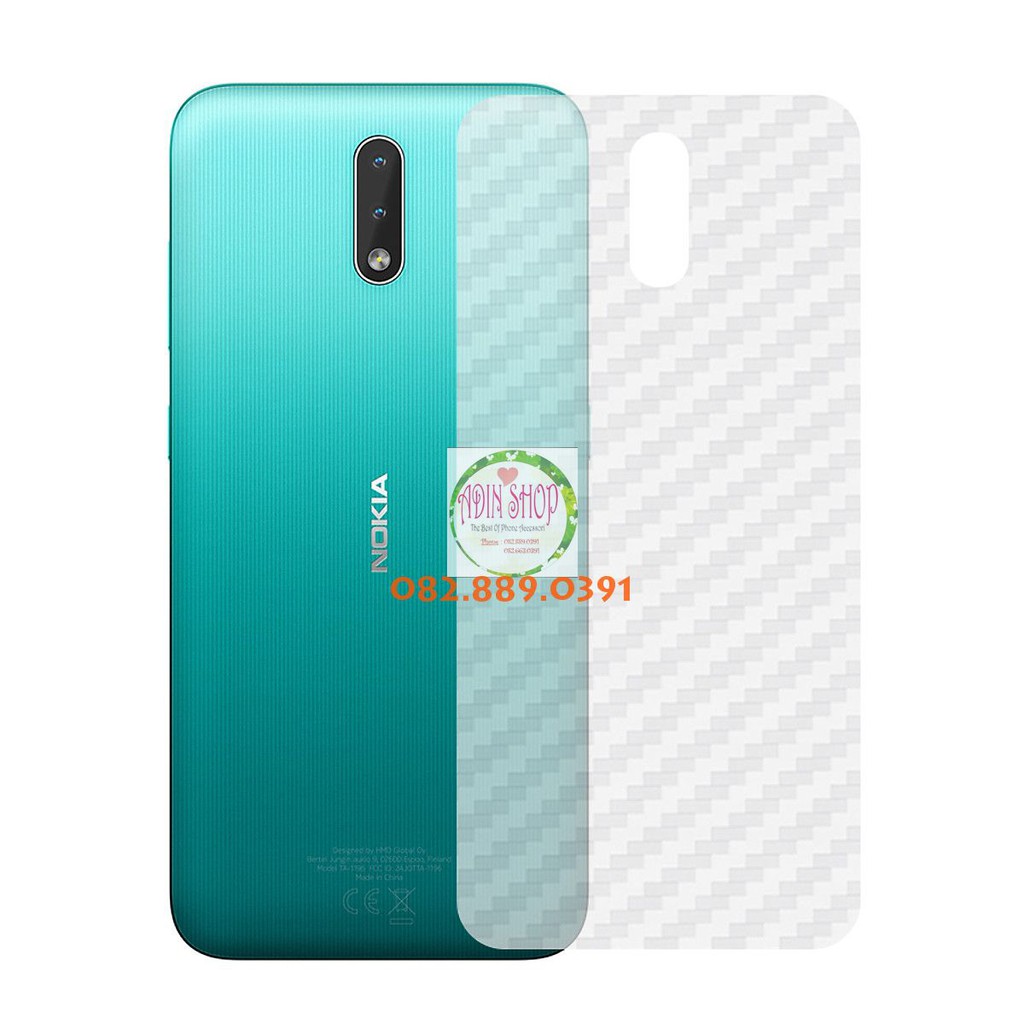 Miếng dán mặt lưng skin carbon Nokia 2.3 trong 3D, đen