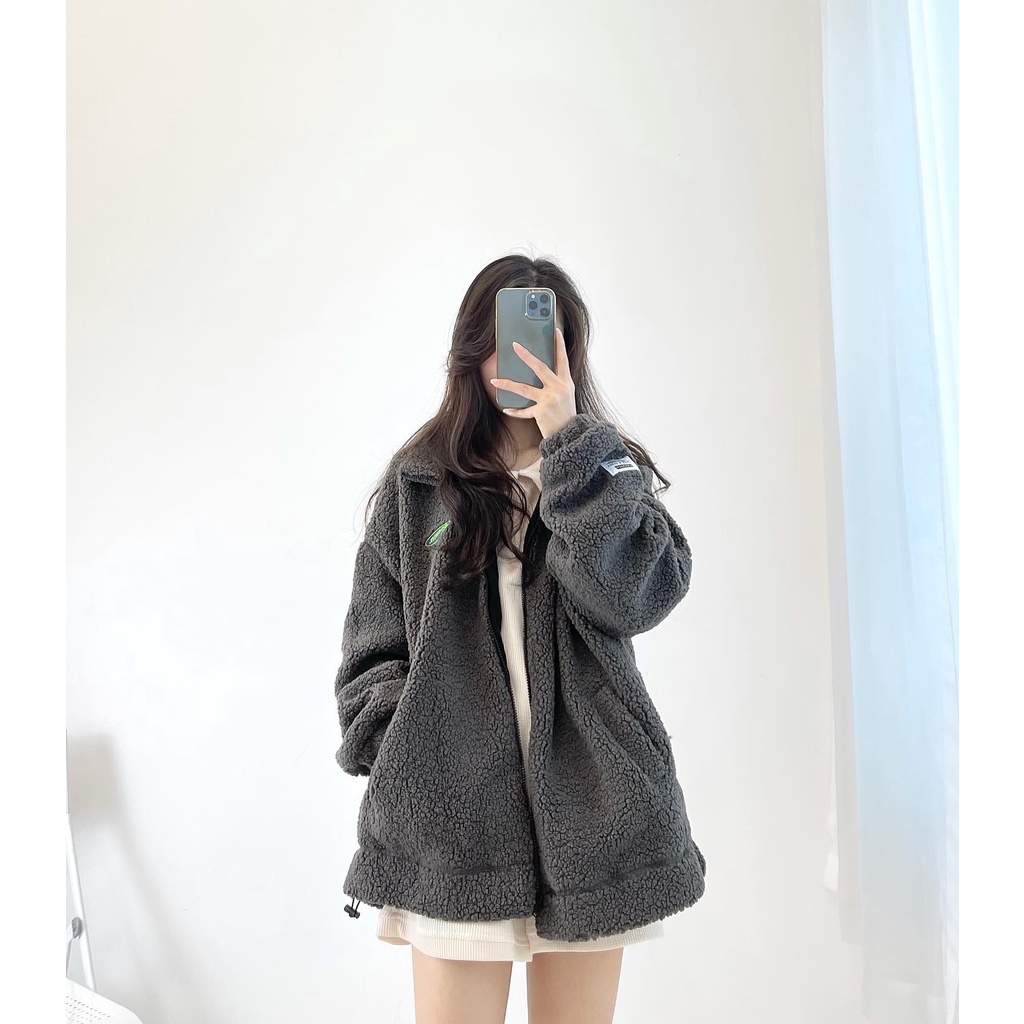(FREESHIP) áo khoác lông logo ngực miho.house
