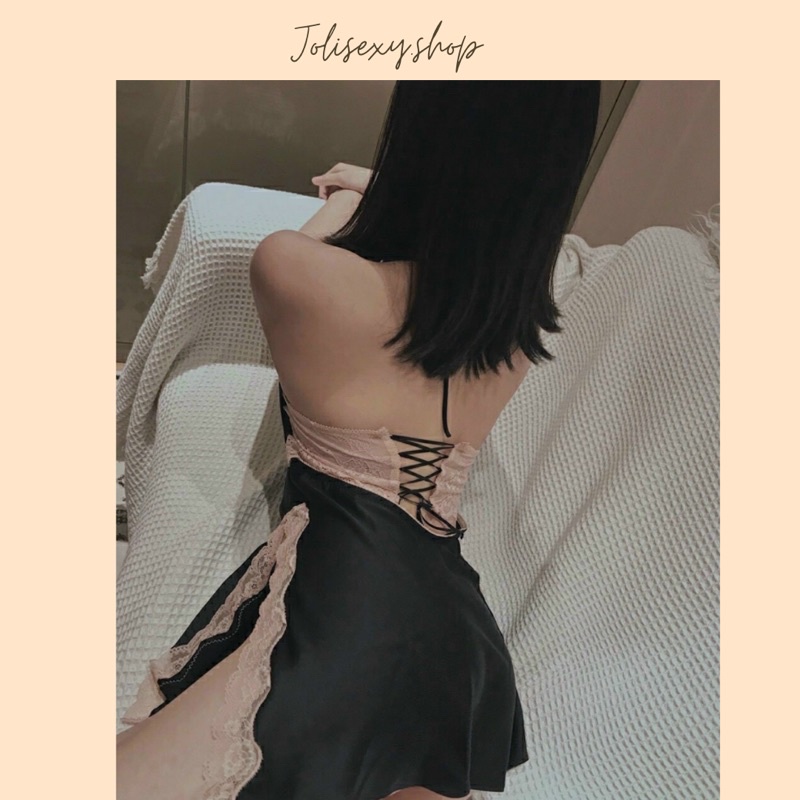 Váy Ngủ Lụa Sexy Cột Dây Sau Lưng