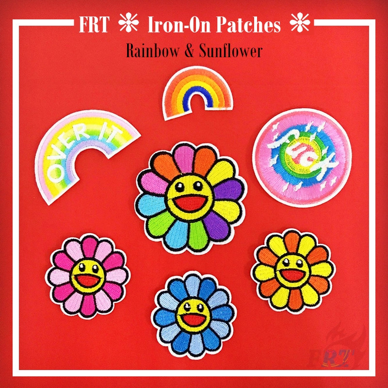 ☸ Fashion Brand - Rainbow &amp; Sunflower Patch ☸ 1Pc Diy Sew on Iron on Badges Patches（Rainbow - Series 05）