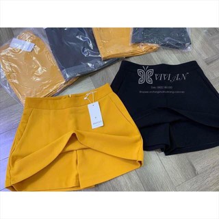 Quần sooc nữ giả váy A, Quần short chất vải Tuyết Mưa Vitex, VNXK